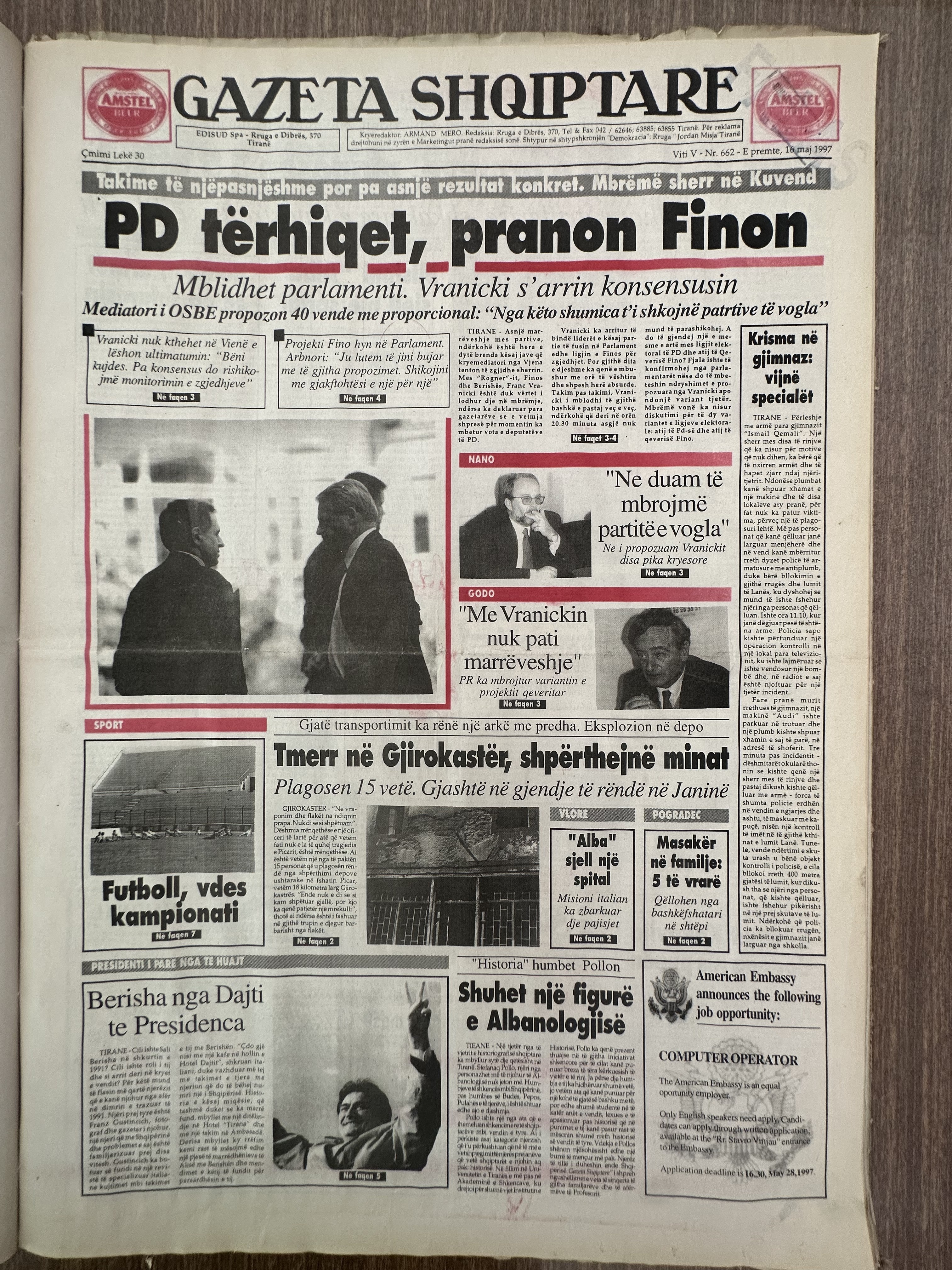 Gazeta Shqiptare 1997-05-16